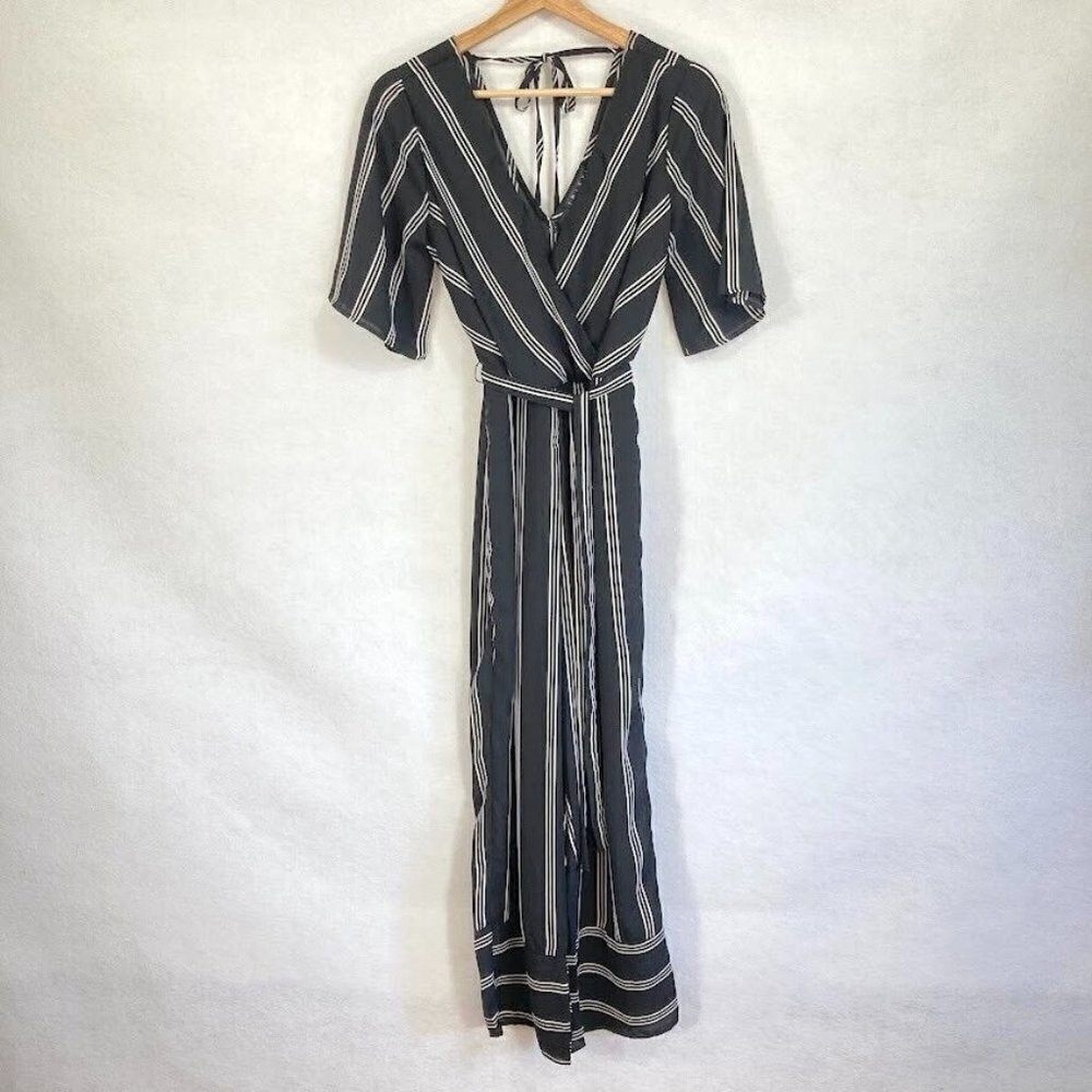Trixxi Striped Wide Leg Jumpsuit Lightweight Coquette Stylish Bold NY City S